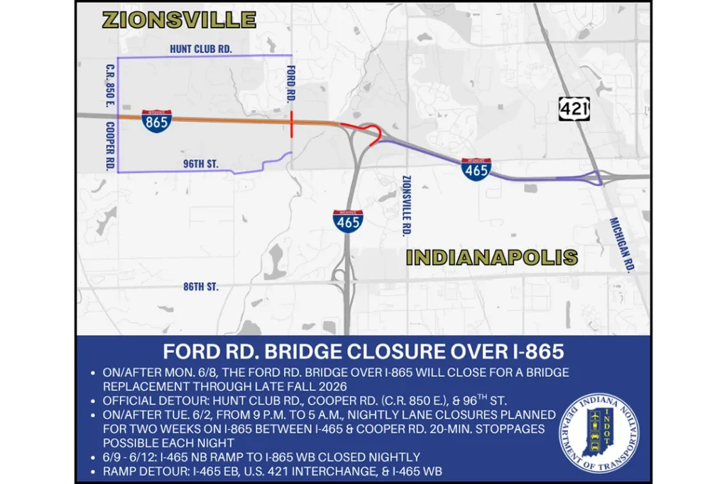 Ford Road over Interstate 865 to close for bridge work ciz com fordroadbridge 1 060926